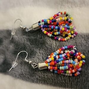 Hand crafted Multicolor Beaded Earrings